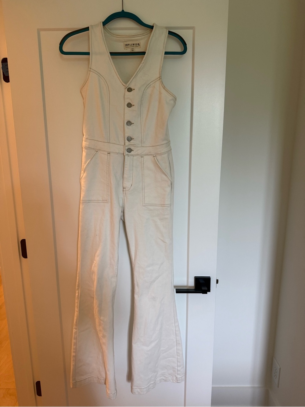 Idyllwind Cream Button-Front Sleeveless Jumpsuit